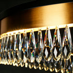 Flamgo 2-Light Gold Black 2-Tier Crystal LED Chandelier