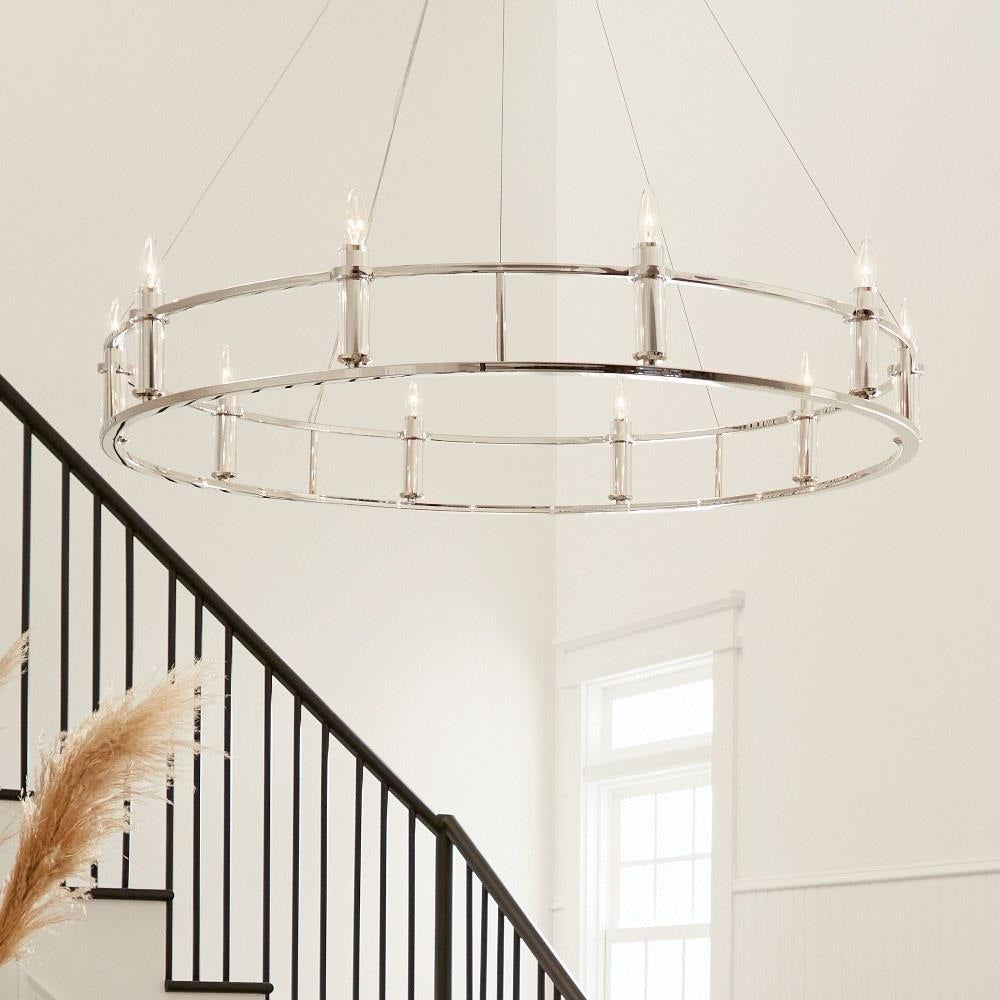Bailey Street Home - 147-BEL-1284171 - Hitchings Leaze - 10 Light Chandelier In Traditional Style-6.5 Inches Tall and 50 Inches Wide