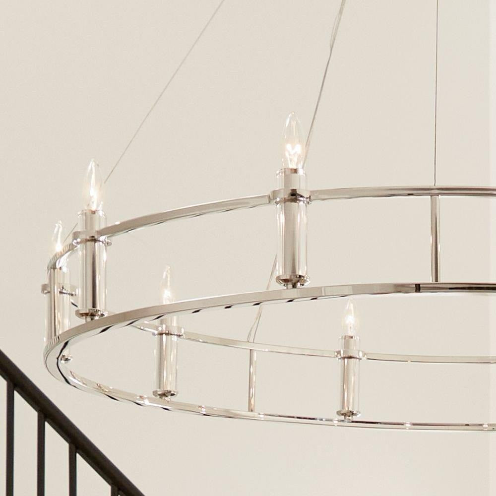 Bailey Street Home - 147-BEL-1284171 - Hitchings Leaze - 10 Light Chandelier In Traditional Style-6.5 Inches Tall and 50 Inches Wide