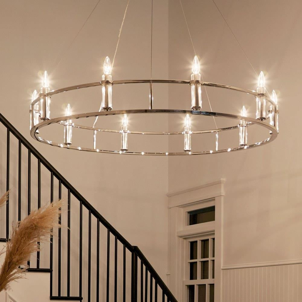 Bailey Street Home - 147-BEL-1284171 - Hitchings Leaze - 10 Light Chandelier In Traditional Style-6.5 Inches Tall and 50 Inches Wide