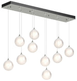 Fritz Globe 9.4"W 10-Light Sterling Standard Pendant w/ Frosted Glass