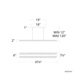 Frozen 2"H x 47.25"W 1-Light Crystal Linear Pendant in Aged Brass
