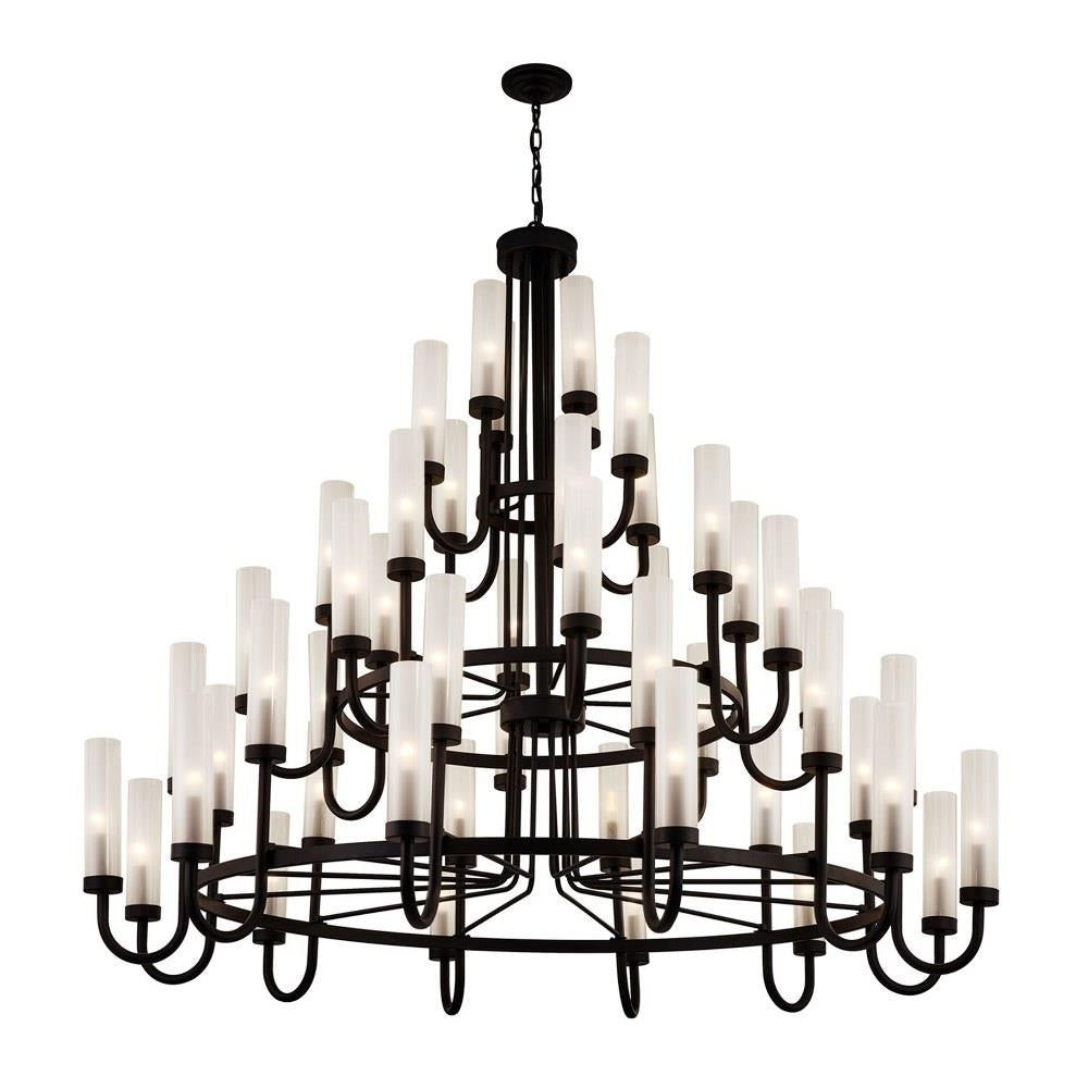 Justice Design - FSN-4346-CLFR-MBLK - Anchor - 48 Light 3-Tier Chandelier