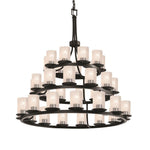 Justice Design - FSN-8712-10-SEED-MBLK - Fusion Dakota - 36 Light 3-Tier Ring Chandelier