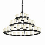 Justice Design - FSN-8714-10-OPAL-MBLK - Fusion Dakota - 45 Light 3-Tier Ring Chandelier