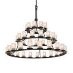 Justice Design - FSN-8714-10-SEED-MBLK - Fusion Dakota - 45 Light 3-Tier Ring Chandelier