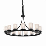 Justice Design - FSN-8715-10-SEED-MBLK - Fusion Dakota - 15 Light Ring Chandelier