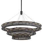 Fuze 39" Wide Modern Bronze 3-Tier LED Pendant Light