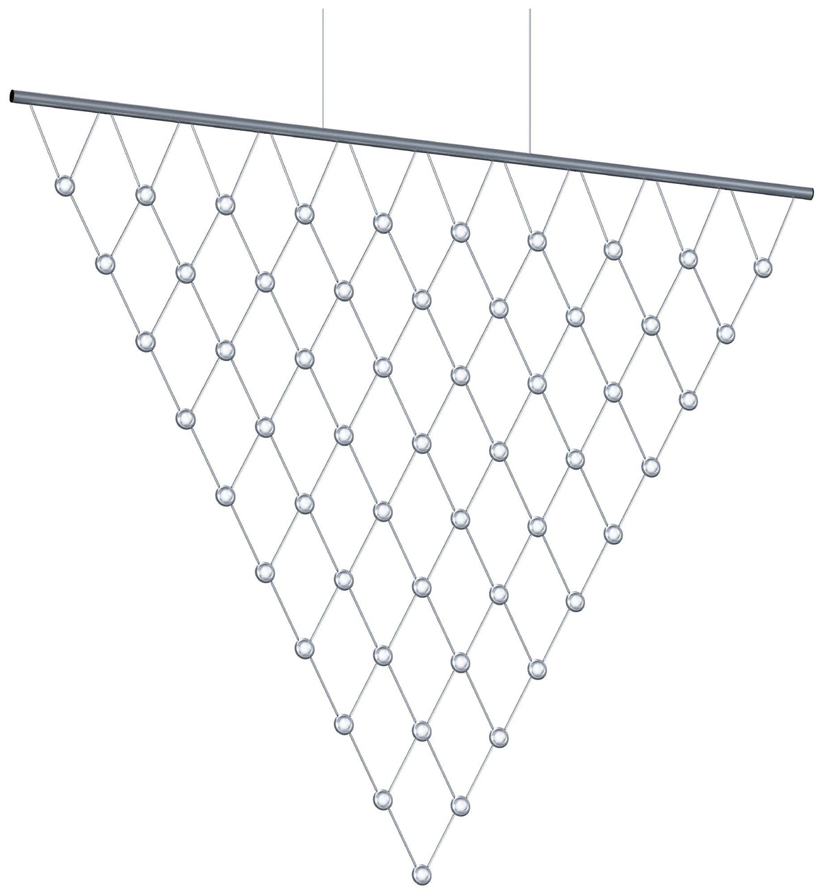 Galaxy Matrix Vertical Large LED Pendant w/ 20' Cord/Cable - Satin Alum