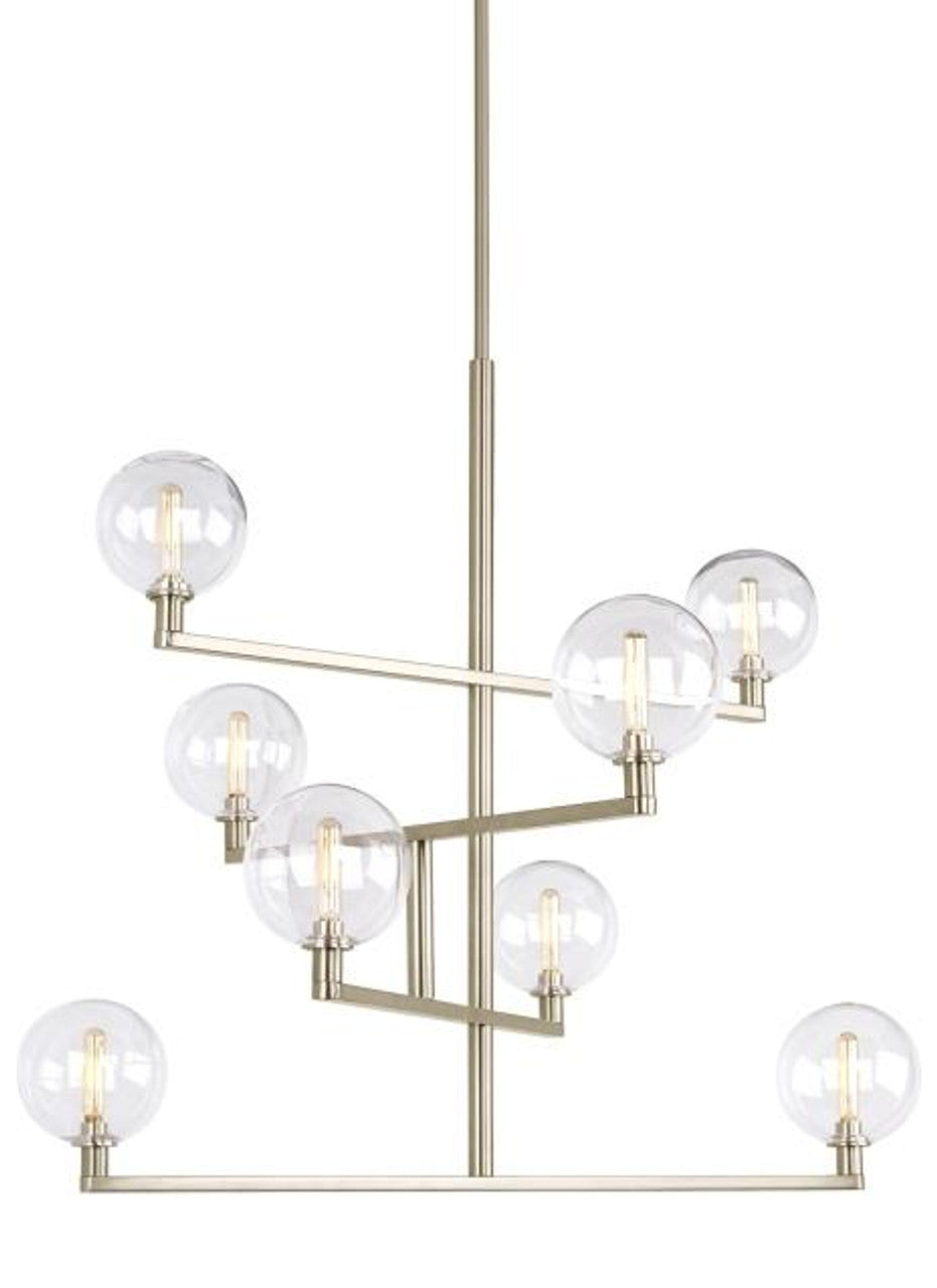 Gambit Chandelier, 8-Light, Nickel, 35.3"W (700GMBCS 70DN4W3)