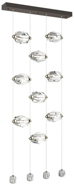 Gatsby 27.5" Wide 9-Light Crystal Oil Rubbed Bronze Standard LED Penda