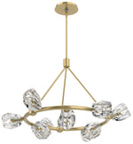 Gatsby 31.7" Wide 9-Light Crystal Modern Brass Ring Pendant