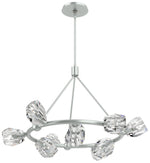 Gatsby 31.7" Wide 9-Light Crystal Vintage Platinum Ring Pendant