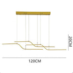 Linear Curved Minimalist Modern Chandeliers Dining Room Lighting Ceiling Light