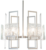 Geo 31.3" Wide 6-Light Sterling Pendant With Clear Glass Shade