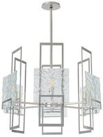Geo 31.3" Wide 6-Light Sterling Pendant With Clear Glass Shade