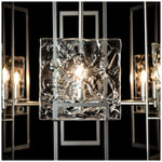 Geo 31.3" Wide 6-Light Sterling Pendant With Clear Glass Shade