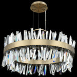 Glacier 32" Wide Champagne Gold LED Round Crystal Pendant