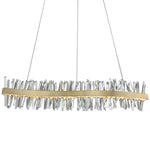 Glacier 60"W Gold LED Crystal Kitchen Island Light Pendant
