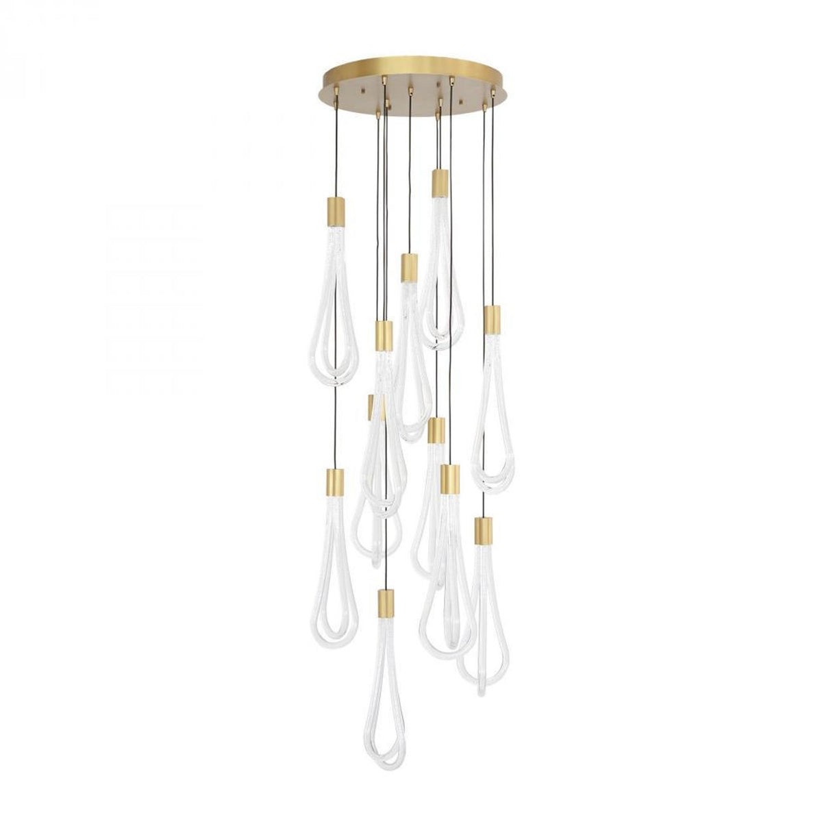 Round Layered Raindrop LED Chandelier