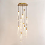 Round Layered Raindrop LED Chandelier