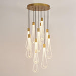 Round Layered Raindrop LED Chandelier