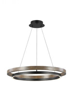 Grace Chandelier, 1-Light, LED, Matte Black/Weathered Oak Wood, 36"W (700GRC36BW-LED930 70P9E3W)