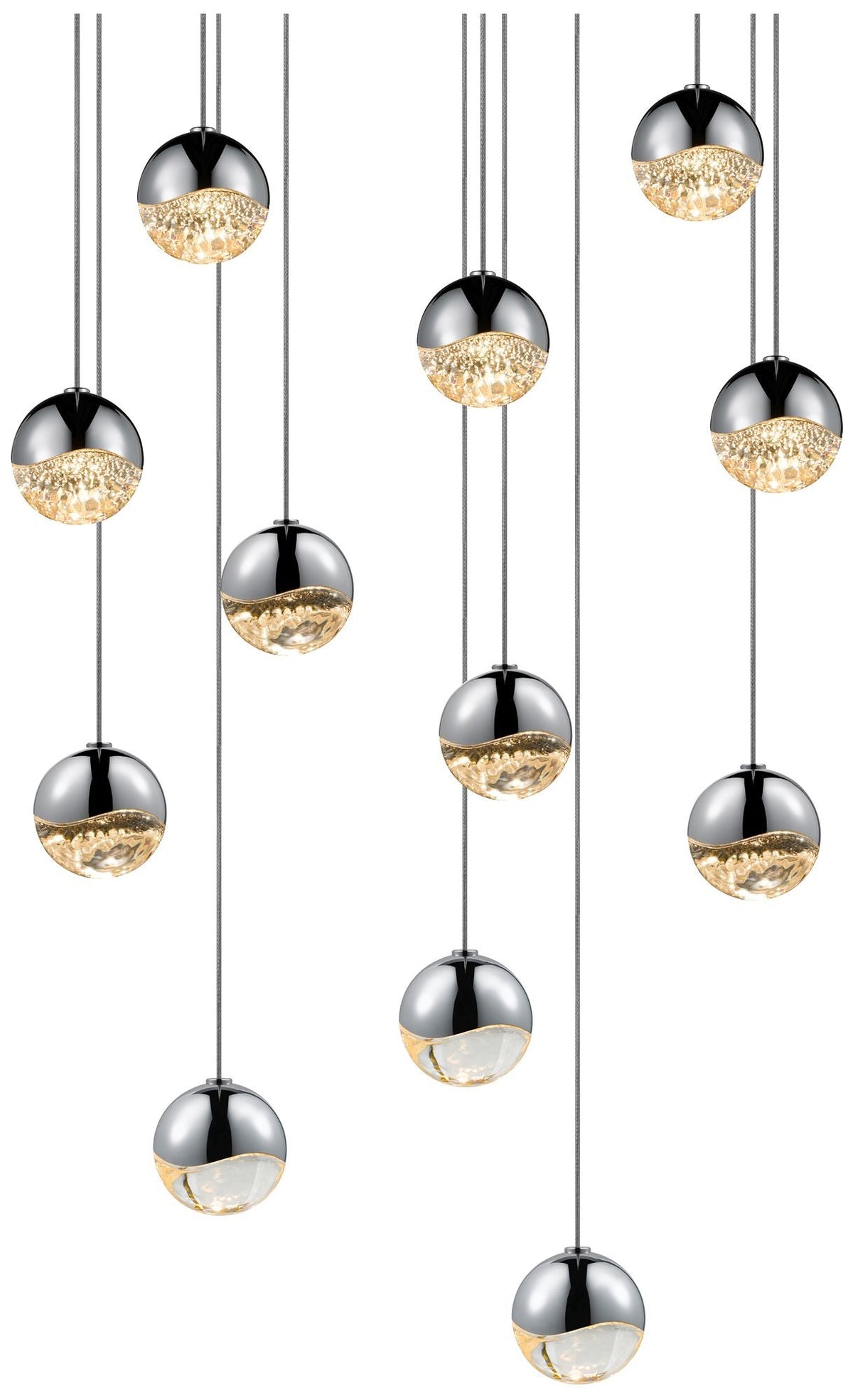 Grapes 15.5" Wide 12-Light Polished Chrome LED Pendant