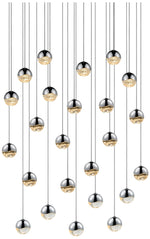 Grapes 25.5" Wide 24-Light Polished Chrome LED Pendant