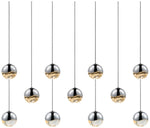 Grapes 36.25" Wide 11.Light Polished Chrome Small LED Pendant
