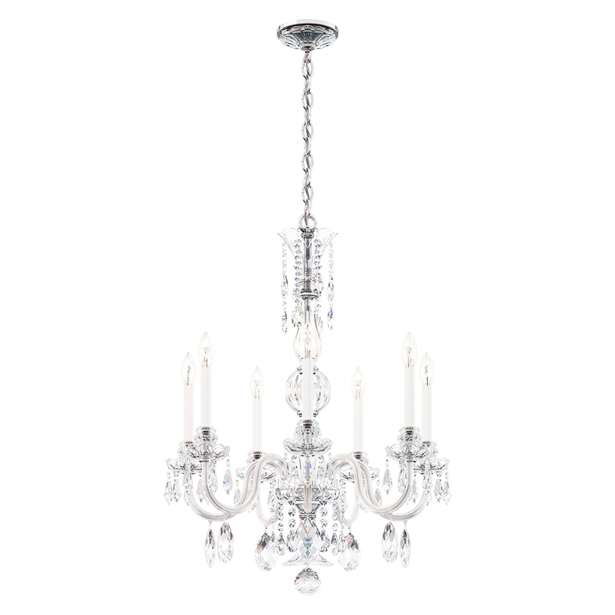 Hamilton Nouveau 32.5"H x 26"W 6-Light Crystal Chandelier in Silv