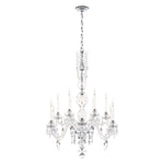 Hamilton Nouveau 44"H x 30"W 8-Light Crystal Chandelier in Silver