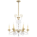 Helenia 30"H x 28"W 6-Light Crystal Chandelier in Heirloom Silver