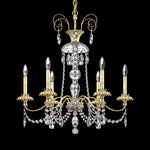 Helenia 30"H x 28"W 6-Light Crystal Chandelier in Heirloom Silver