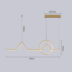 Minimalist Waves Circles Design Pendant Lighting Modern LED Kitchen Lighting Dining Room Lighting Ceiling Light