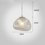 Industrial Metal Glass Bubble Pendant Light Irregular Oval Pendant Lighting