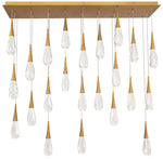 Hibiscus 13"H x 53"W 23-Light Crystal Multi-Light Pendant in Aged