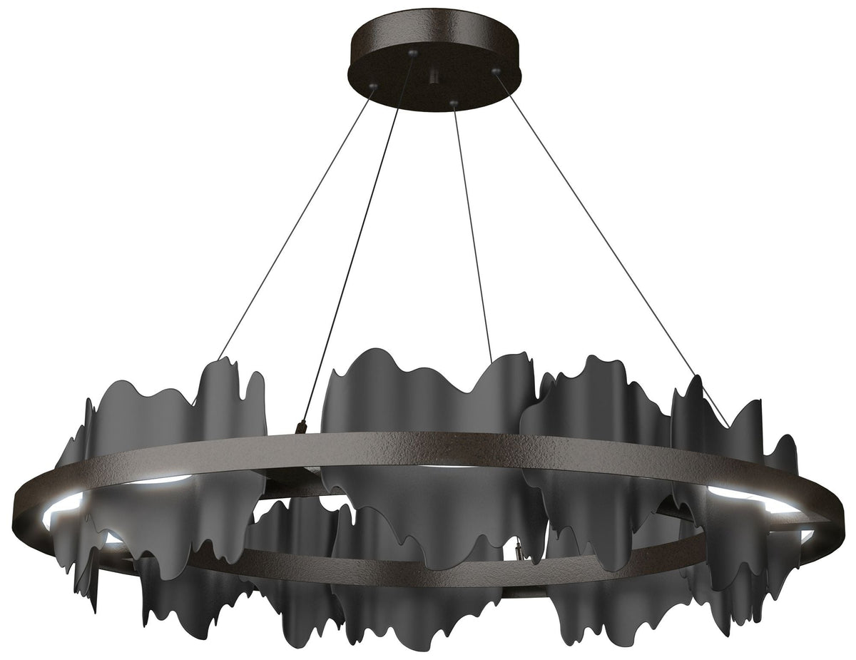 Hildene 38"W Black Accented Circular Oil Rubbed Bronze Standard LED Pe