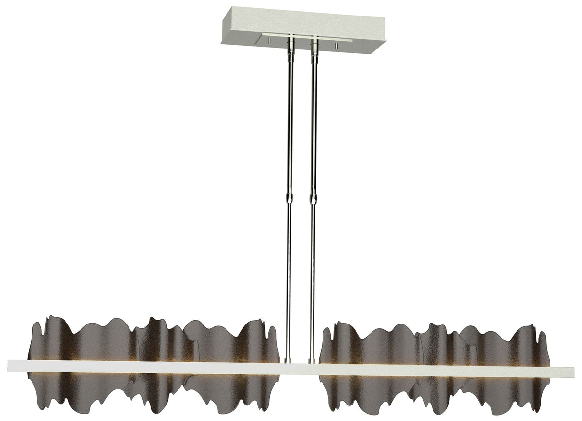 Hildene 51.9" Wide Large Sterling And Oil Rubbed Bronze LED Pendant
