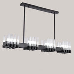 Creative Linear Electroplated Metal Glass LED Modern Chandeliers Pendant Light