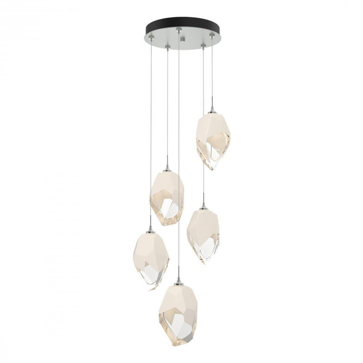 Chrysalis Pendant, 5-Light, Black, White Polished Crystal, 16.1"W (131138-SKT-STND-10-WP0755 5YZTGV)