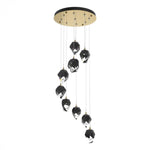 Chrysalis Pendant, 9-Light, Vintage Platinum, Black Polished Crystal, 20.5"W (131140-SKT-STND-82-BP0754 5YZUG4)