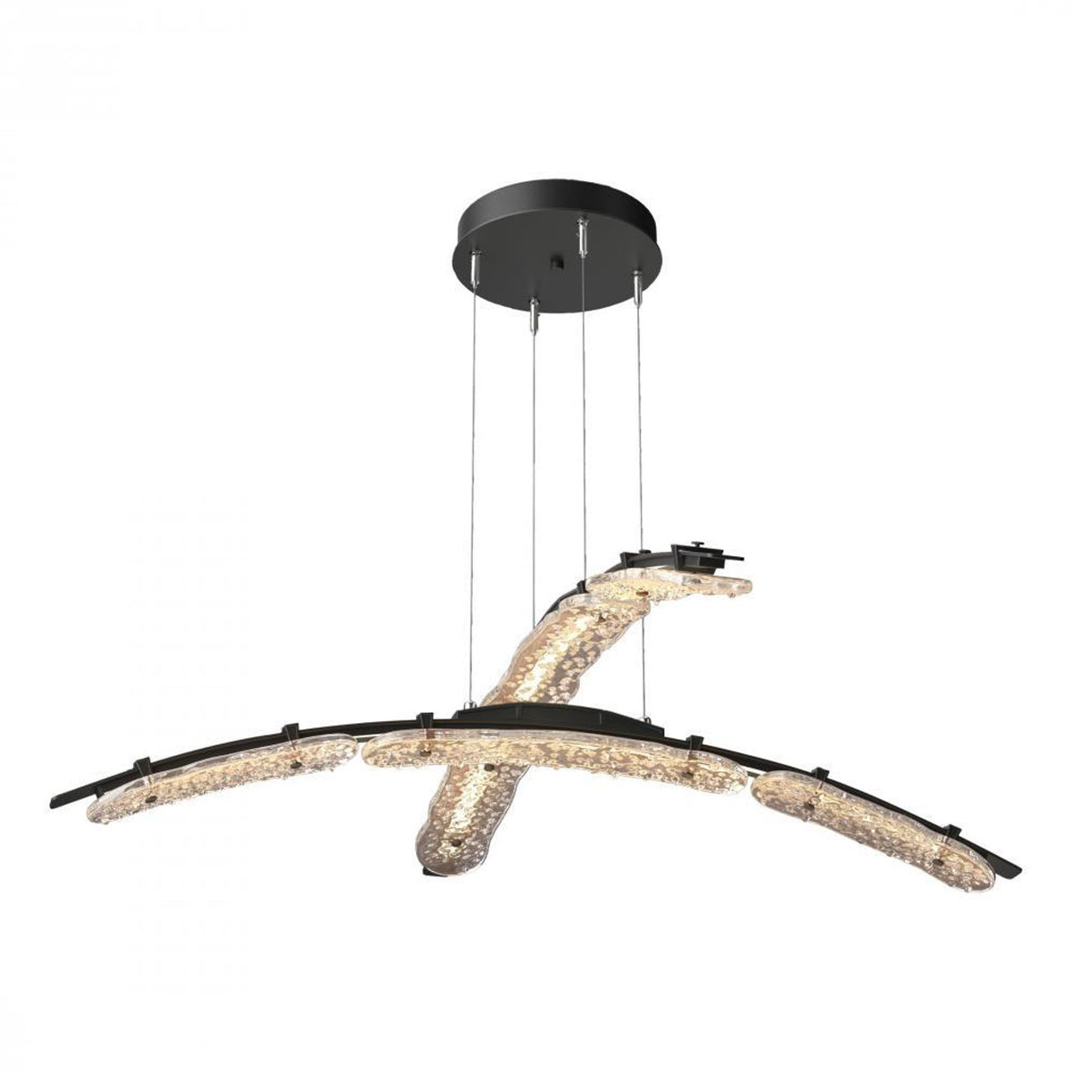 Glissade Double Large Pendant, LED, Dark Smoke, Clear, 43.5"W (137587-LED-STND-07-ZM0749 5Z3117)