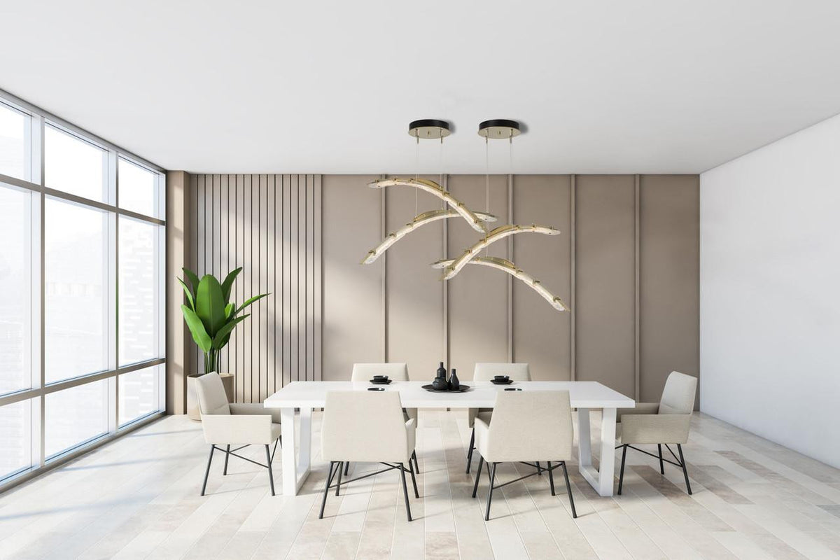 Glissade Double Large Pendant, LED, Bronze, Clear, 43.5"W (137587-LED-STND-05-ZM0749 5Z3116)