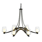 Ribbon Chandelier, 6-Lights, Oil Rubbed Bronze, Opal and Clear, 38.5"W (104116-SKT-14-ZU0291 5DL2MX)