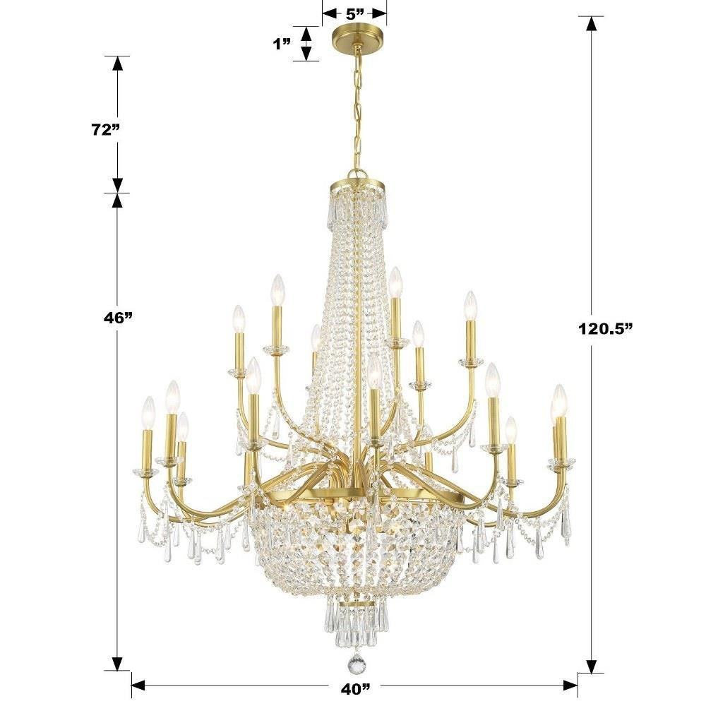 Bailey Street Home - 49-BEL-5145020 - Dunlop Vale - 22 Light 3-Tier Chandelier-46 Inches Tall and 40 Inches Wide