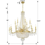 Bailey Street Home - 49-BEL-5145020 - Dunlop Vale - 22 Light 3-Tier Chandelier-46 Inches Tall and 40 Inches Wide