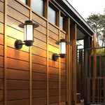 Top Hats Shape Aluminum LED Waterproof Black Retro Outdoor Wall Lights
