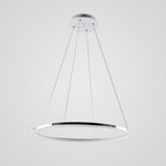 LED Circular Sturdy Modernistic Brushed Nickel Pendant Light With Remote Controller
