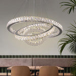 Interwoven Circle Crystal Dimmable LED Modern Chandeliers Pendant Light